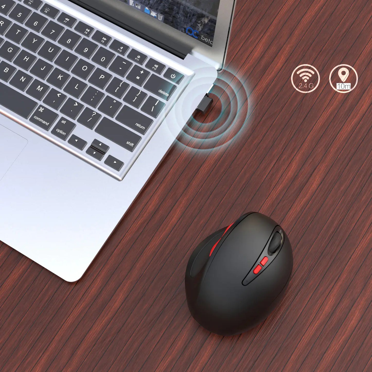 2.4G Ergonomic Wireless Vertical Mouse for Office Gaming