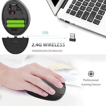 2.4G Ergonomic Wireless Vertical Mouse for Office Gaming